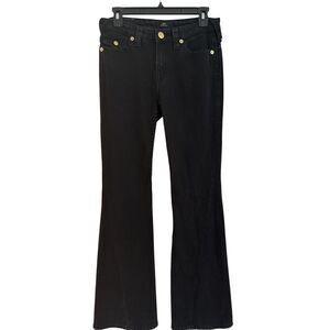 True Religion Joey Black Mid Rise Flare Jeans Gold Hardware Y2K NWT 27